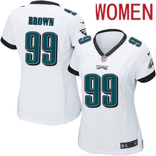 Women Philadelphia Eagles #99 Jerome Brown Nike White Game NFL Jersey